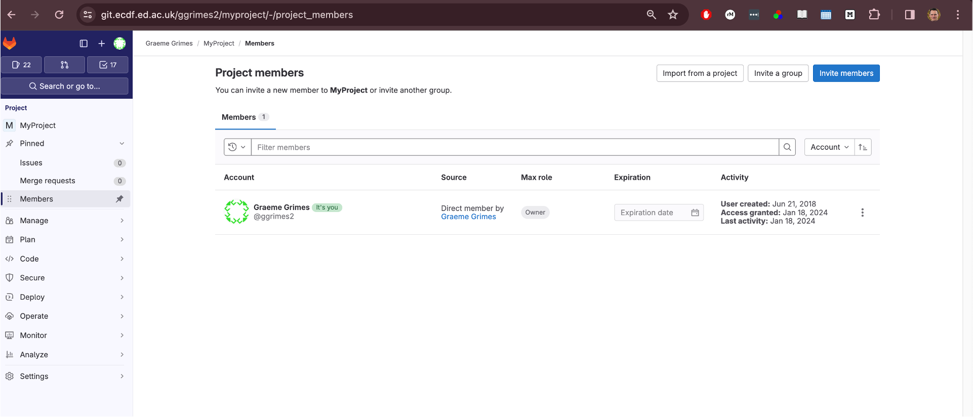 Add members in GitLab